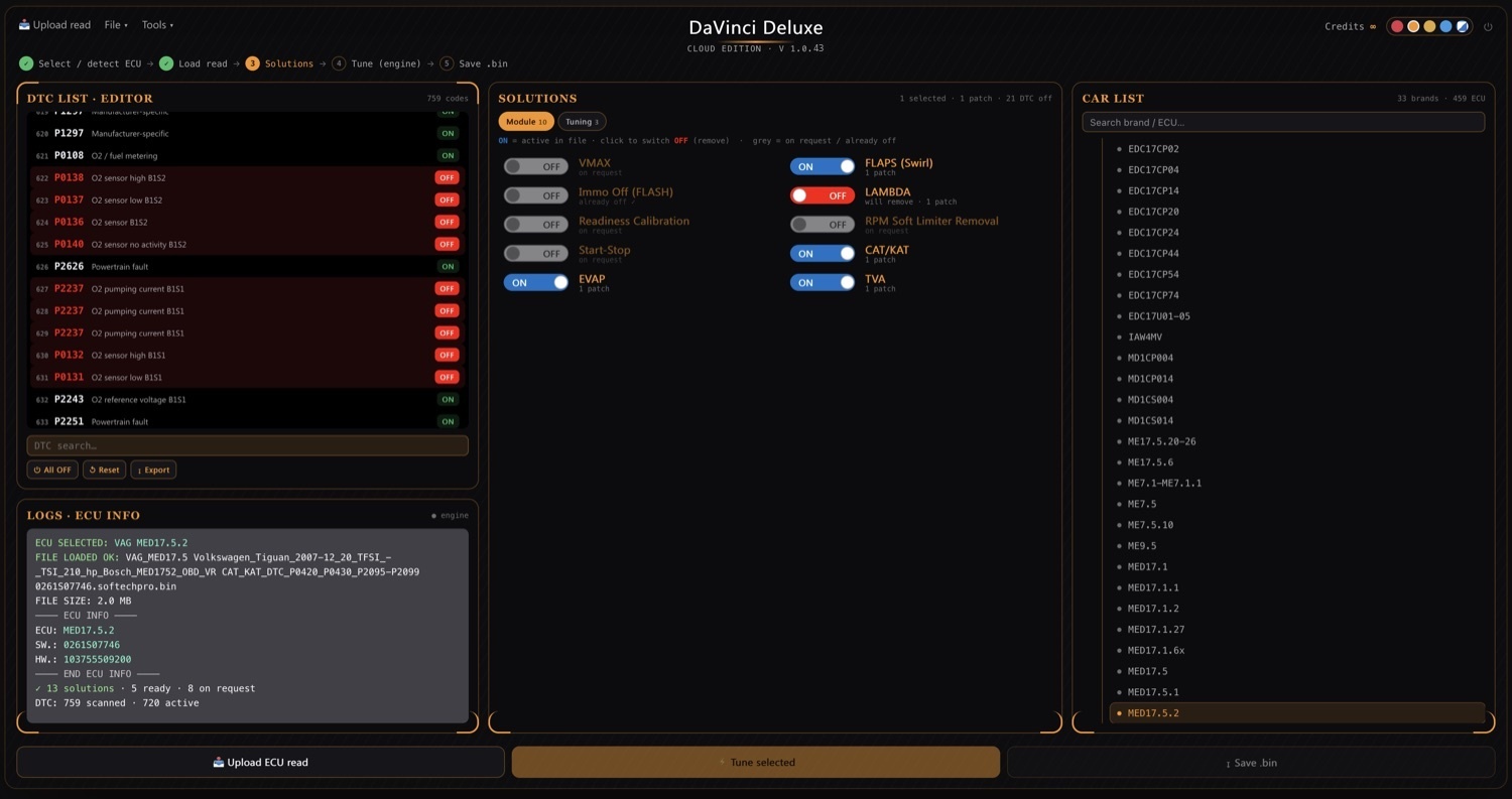 DaVinci Deluxe · Cloud Edition 1.0.43 Cloud Edition